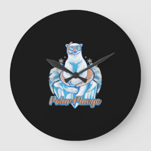 Polar Plunge Ice Jump Funny Polar Bear Winter Simm Stor Klocka