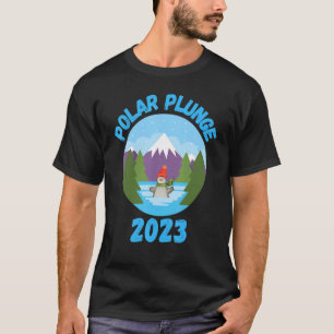 Polar Plunge Ice Jump Funny Polar Bear Winter Simm T Shirt