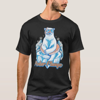 Polar Plunge Ice Jump Funny Polar Bear Winter Simm T Shirt