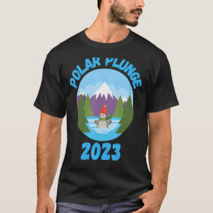 Polar Plunge Ice Jump Funny Polar Bear Winter Simm T Shirt