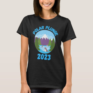 Polar Plunge Ice Jump Funny Polar Bear Winter Simm T Shirt