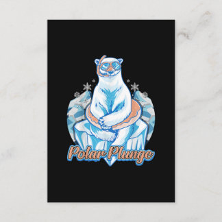 Polar Plunge Ice Jump Funny Polar Bear Winter Simm Tilläggskort