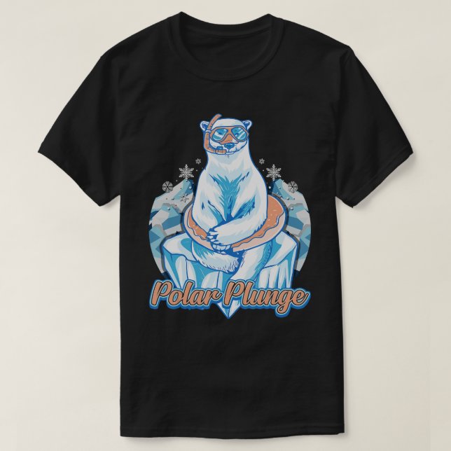 Polar Plunge Ice Jump Funny Polar Bear Winter T Shirt (Design framsida)