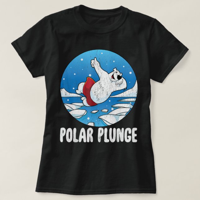 Polar Plunge Ice Jump Funny Polar Bear Winter T Shirt (Design framsida)