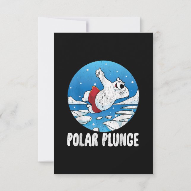 Polar Plunge Ice Jump Polar Bear Winter Simma Inbjudningar (Framsida)