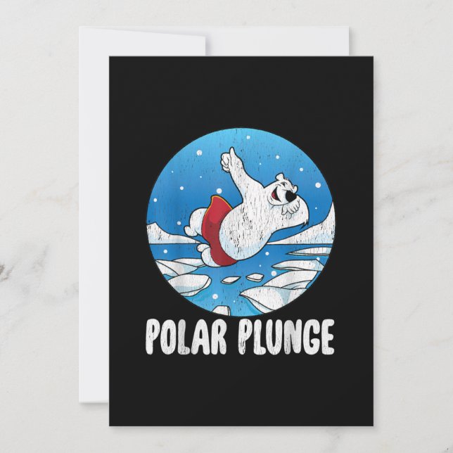 Polar Plunge Ice Jump Polar Bear Winter Simma Julkort (Framsida)