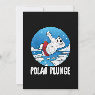Polar Plunge Ice Jump Polar Bear Winter Simma Julkort