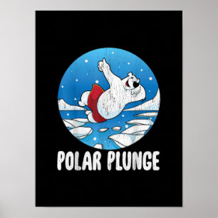 Polar Plunge Ice Jump Polar Bear Winter Simma Poster