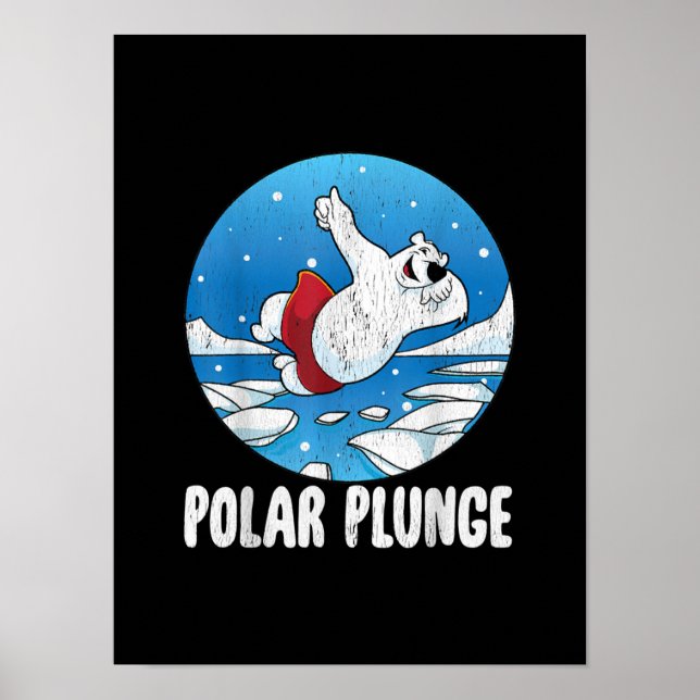 Polar Plunge Ice Jump Polar Bear Winter Simma Poster (Framsidan)