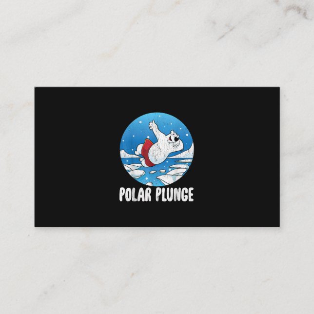 Polar Plunge Ice Jump Polar Bear Winter Simma Visitkort (Framsida)