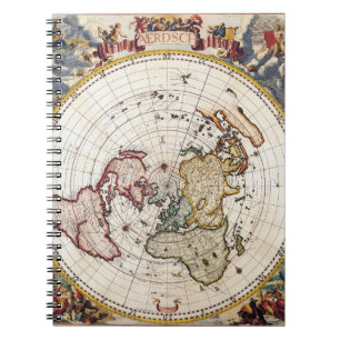 Polar Projection World Map - bärbar dator Anteckningsbok