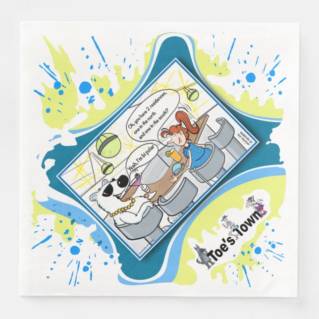 Polar Regions | Valentine’s Day Dinner Napkin Pappersservett (Framsida)