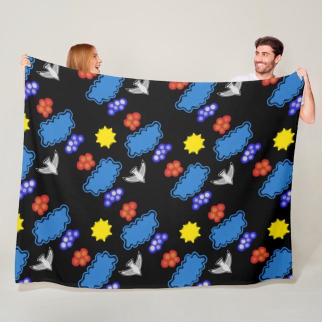 Polar täcker röd gult för blått för Jimette Fleecefilt (På plats)