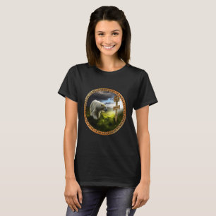 polar tittar vid träskylt i Nordpolen T-shirt