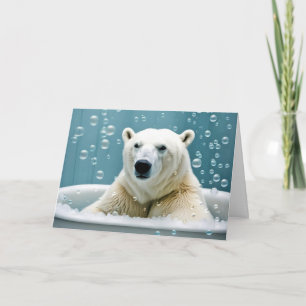 Polar under födelsedagen i bubbelbadet kort