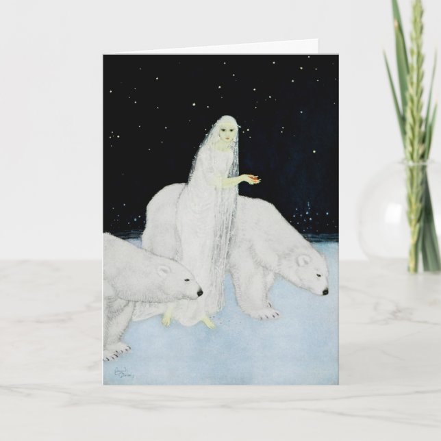 Polar uthärdar julhelgdagskort Edmund Dulac Helgkort (Framsida)