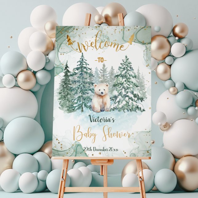 Polar Vit Björn Bebis Duschen Välkomstskylt Poster (Skapare uppladdad)