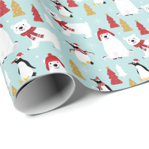 Polar Vitbjörn Penguin-Helgdag Presentpapper
