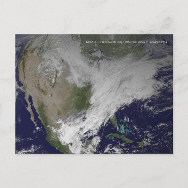 Polar Vortex 2014 North American Kall Wave Vykort (Framsida)