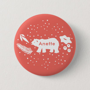 Polara den röda björngräs- & järnekhelgdag knäppas knapp