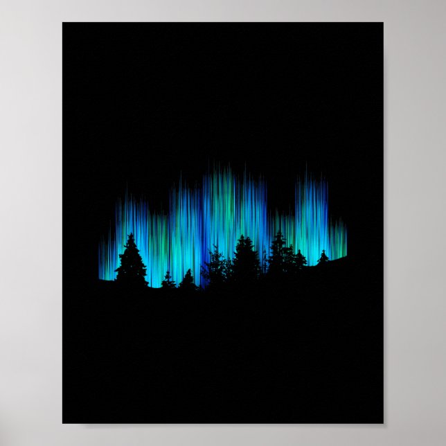 Polära ljus Aurora Borealis Island semester  Poster (Framsidan)