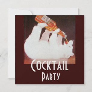 POLARBJÖRN COCKTAILFEST brunt vitt is metalliskt Inbjudningar