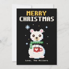 Polarbjörn Pixel Art Julkort