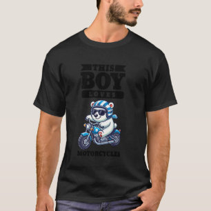Polarbjörn Pojkar Barn Cykel Motorcykel Ridning T Shirt
