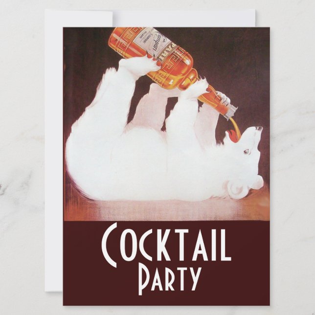 POLARBJÖRN SOCKERKAKSPARTY ,vit brun röd Inbjudningar (Framsida)