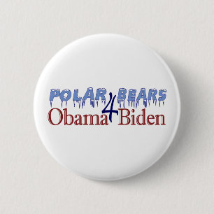 Polarbjörnar för Obama Biden 2008 Knapp