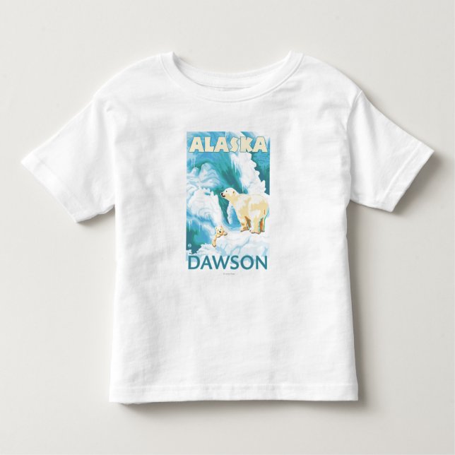 Polarbjörnar & unge - Dawson, Alaska Tee (Framsida)