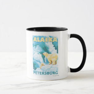 Polarbjörnar & unge - Petersburg, Alaska Mugg