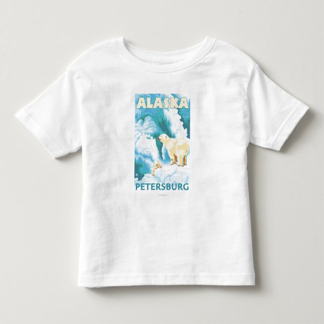 Polarbjörnar & unge - Petersburg, Alaska T Shirt (Framsida)