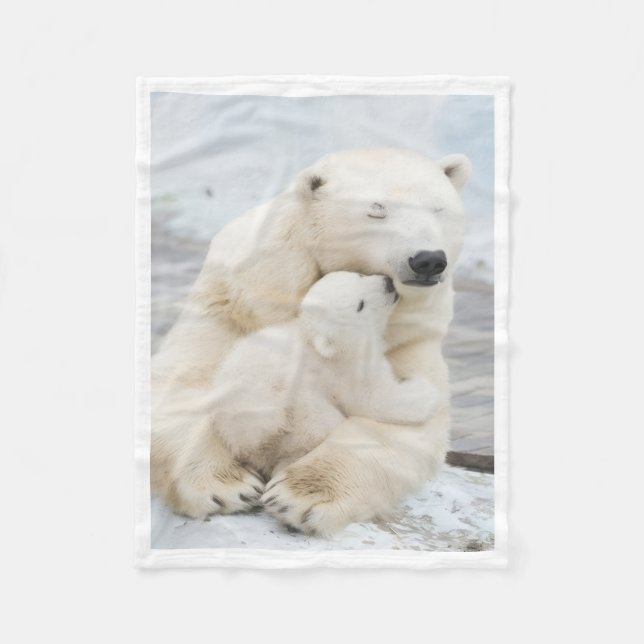 Polarbjörns mamma och unge filt (Framsidan)