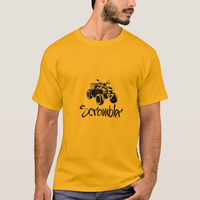Polaris Scrambler Atv Quad T Shirt (Framsida)