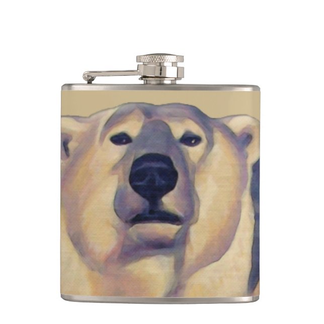 Polarna Bear Art Flask Anpassningsbar Bear Drink-k Fickplunta (Framsidan)