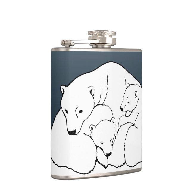 Polarna Bear Art Flask Anpassningsbar Bear Drink-k Fickplunta (Höger)