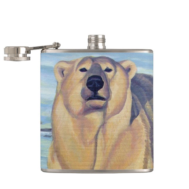 Polarna Bear Art Flask Anpassningsbar Bear Drink-k Fickplunta (Öppnad)