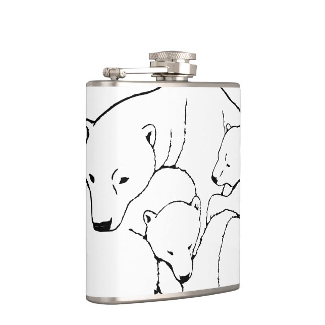 Polarna Bear Art Flask Anpassningsbar Bear Drink-k Fickplunta (Höger)