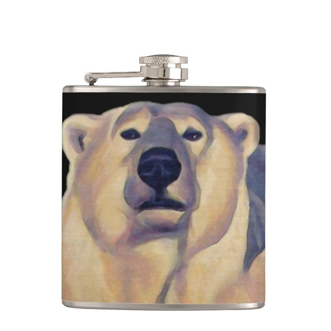 Polarna Bear Art Flask Anpassningsbar Bear Drink-k Fickplunta (Framsidan)