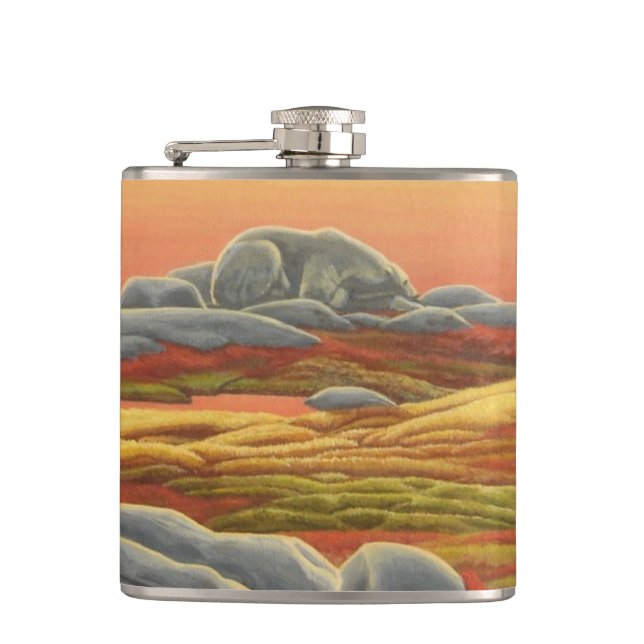 Polarna Bear Art Flask Anpassningsbar Bear Drink-k Fickplunta (Framsidan)