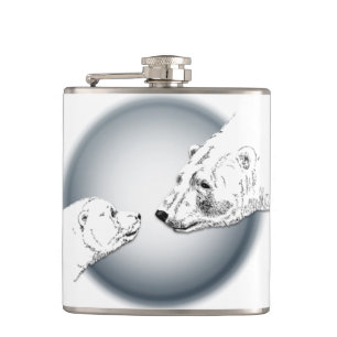 Polarna Bear Art Flask Anpassningsbar Bear Drink-k Fickplunta