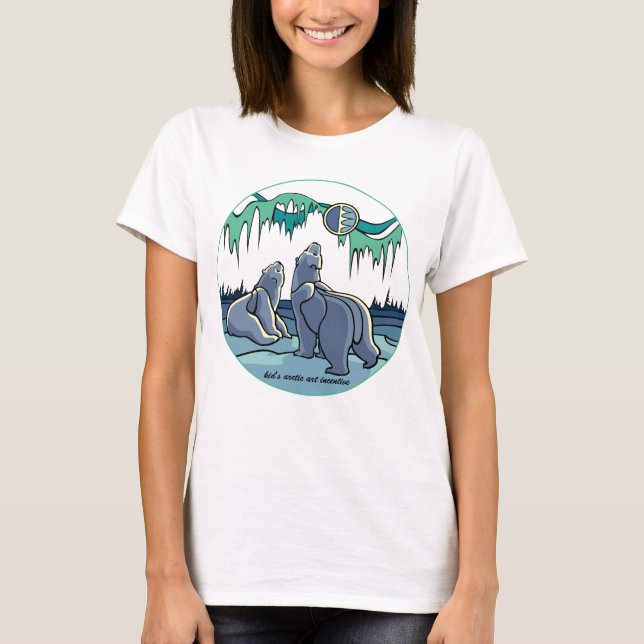 Polarna Bear Art Shirt Bear Dam Shirts T Shirt (Framsida)