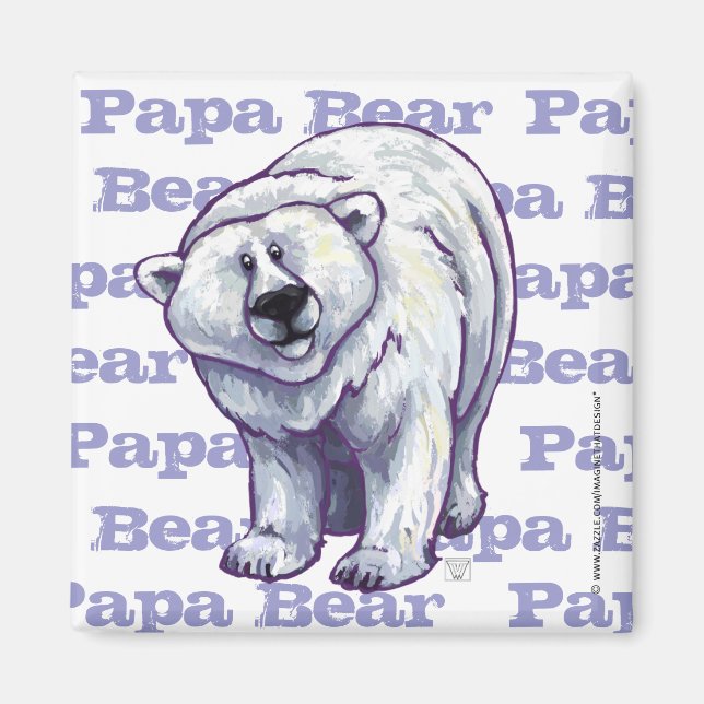 Polarna Bear Bear Square pappa Magnet (Framsidan)