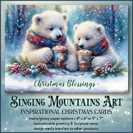 Polarna Bear Bible Verse Jul Blessings Helgkort