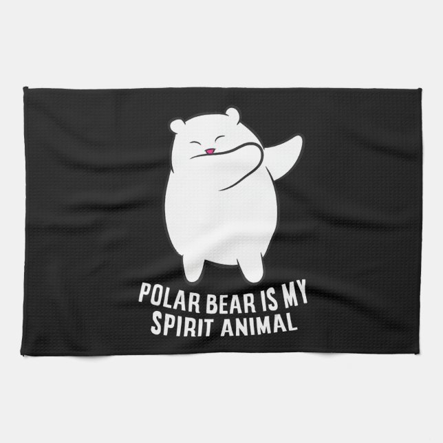 Polarna Bear Cute Polar Bear Älskare Kökshandduk (Horisontell)