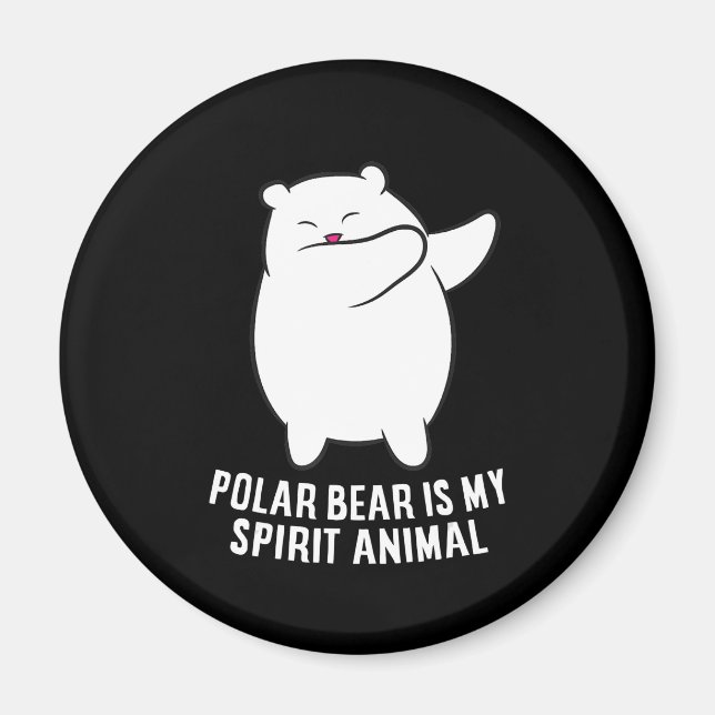 Polarna Bear Cute Polar Bear Älskare Magnet (Framsidan)