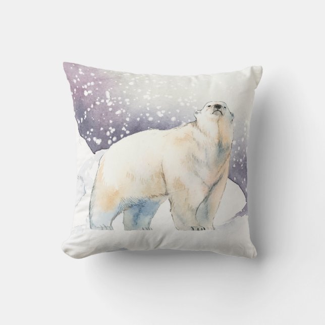 Polarna Bear Dekorativ kudde vid Vinterstationen S (Framsida)