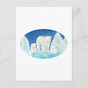 Polarna Bear Family Vykort