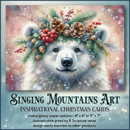 Polarna Bear & Holly Christian Helgkort